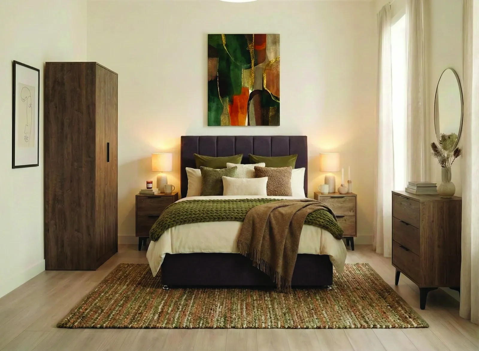Serviced accommodation bedroom made up with hotel-grade linen